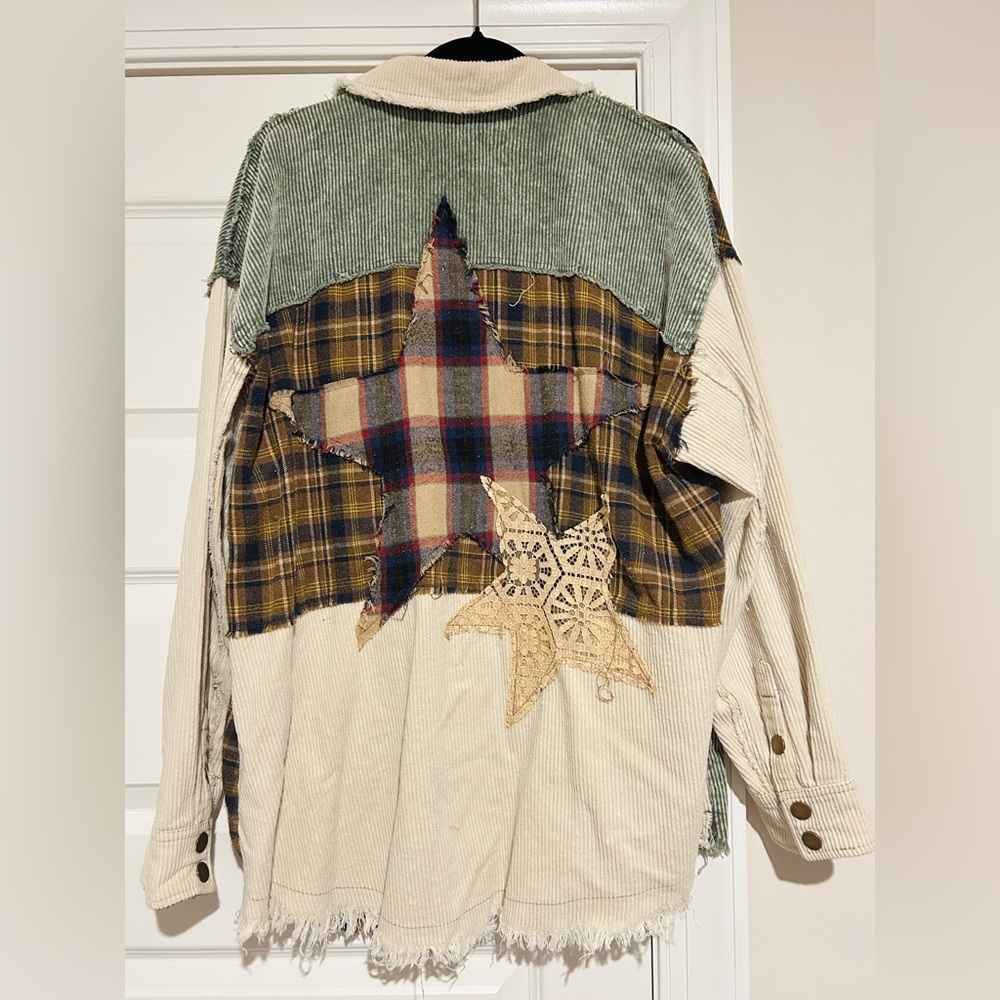 Gimmicks Pieced Corduroy Patchwork Jacket Shacket… - image 4